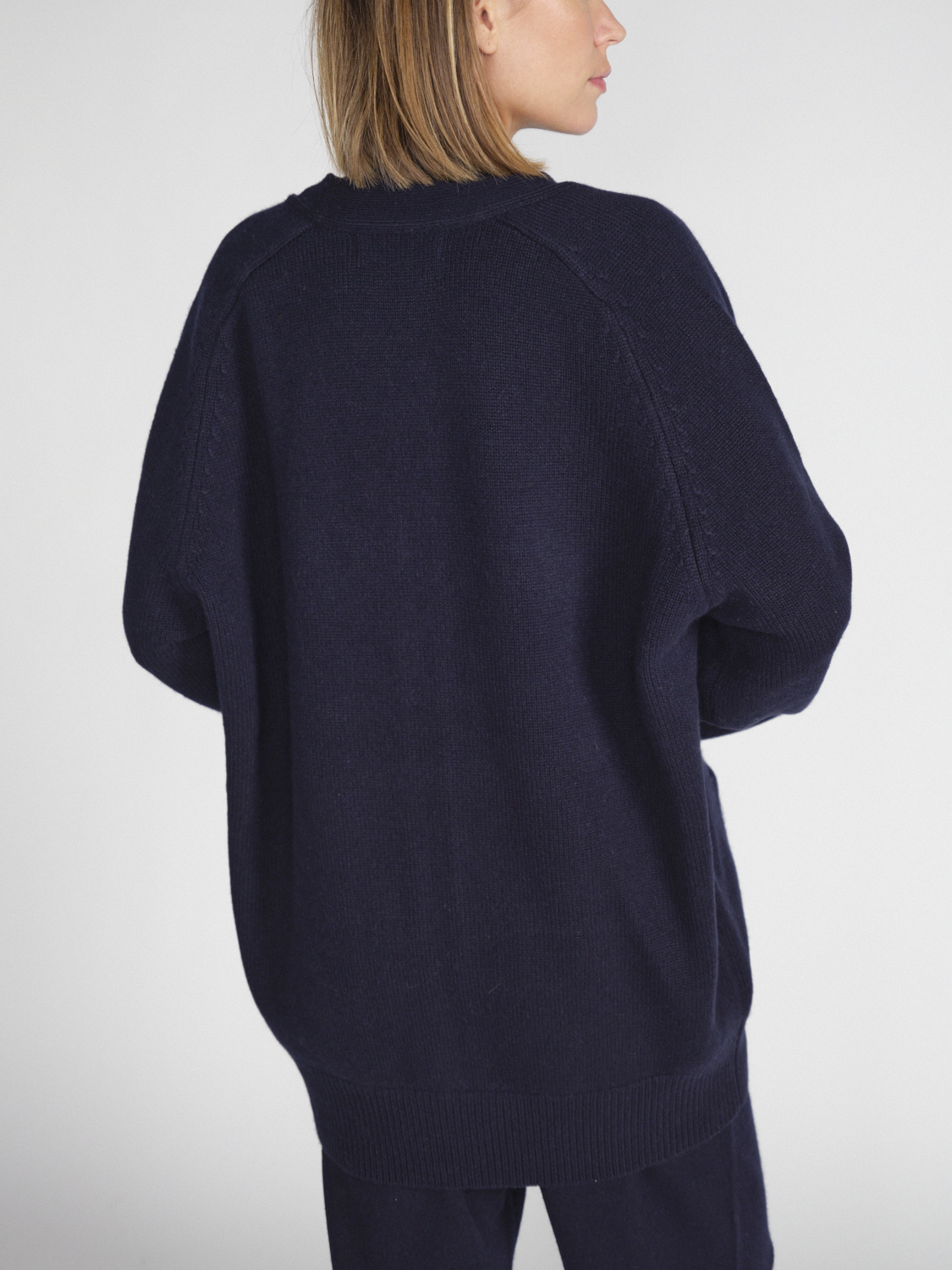 Extreme Cashmere N°244 Papilli - Oversized cashmere cardigan  marine One Size