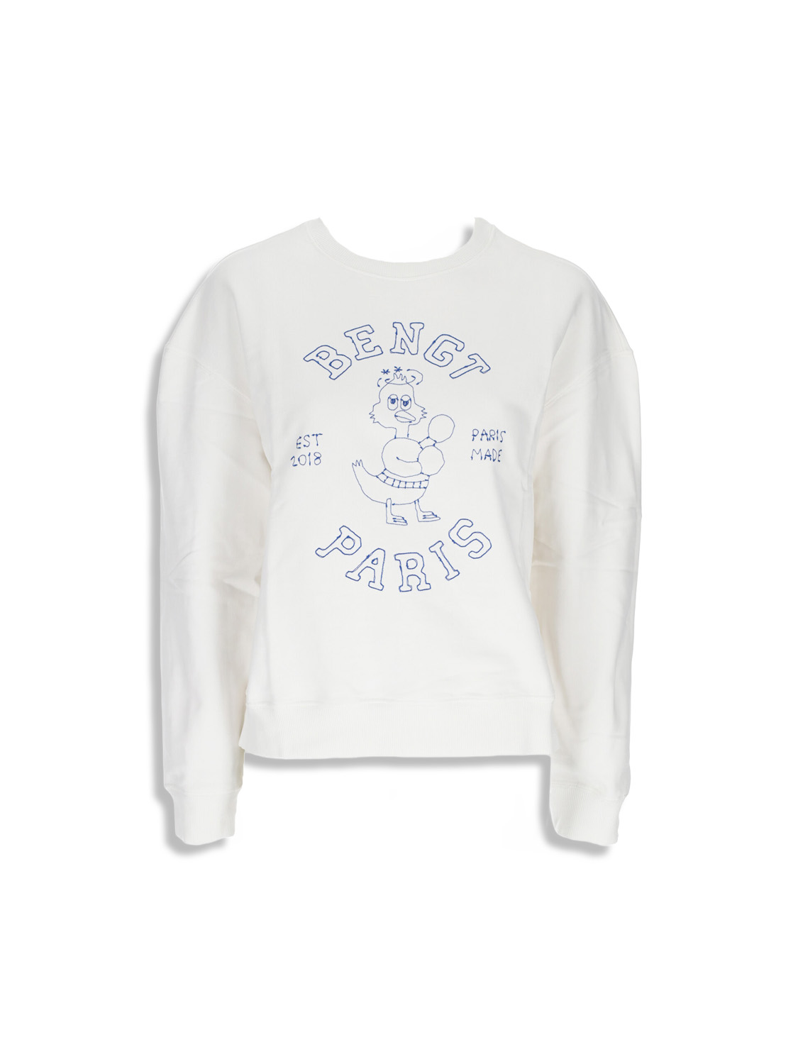 Bengt Paris Boxer - Sweat-shirt en coton avec broderie blanc M