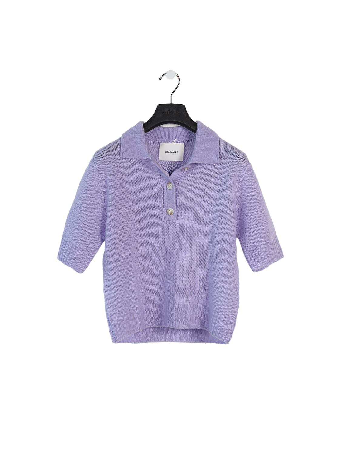 Lisa Yang Masy – Cashmere-Pullover mit kurzen Ärmeln   flieder XS/S