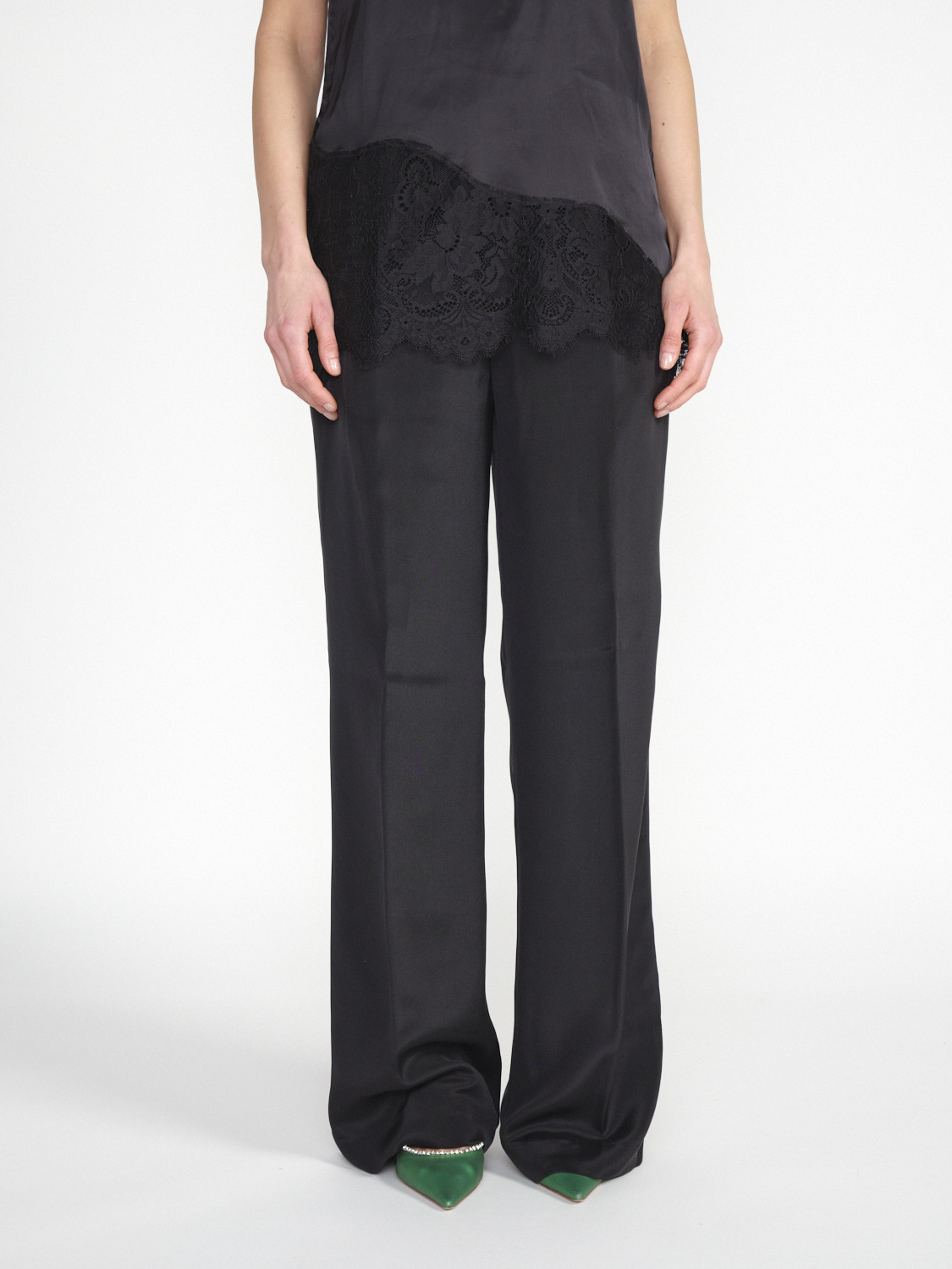 nine in the morning Silk trousers Chino style  black 26