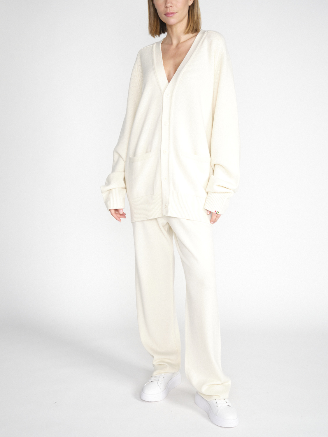 Extreme Cashmere N°244 Papilli - Oversized cashmere cardigan  creme One Size