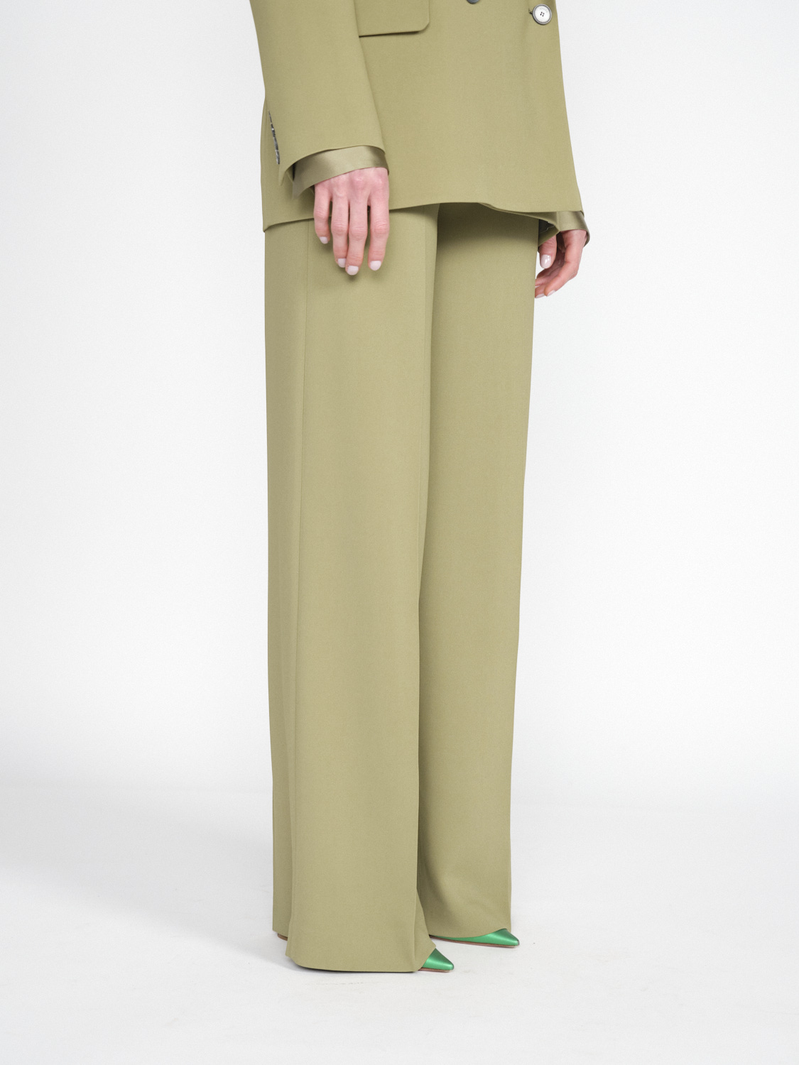 Joseph Alane Trousers - Pantalon large en tissu high-tech khaki 34