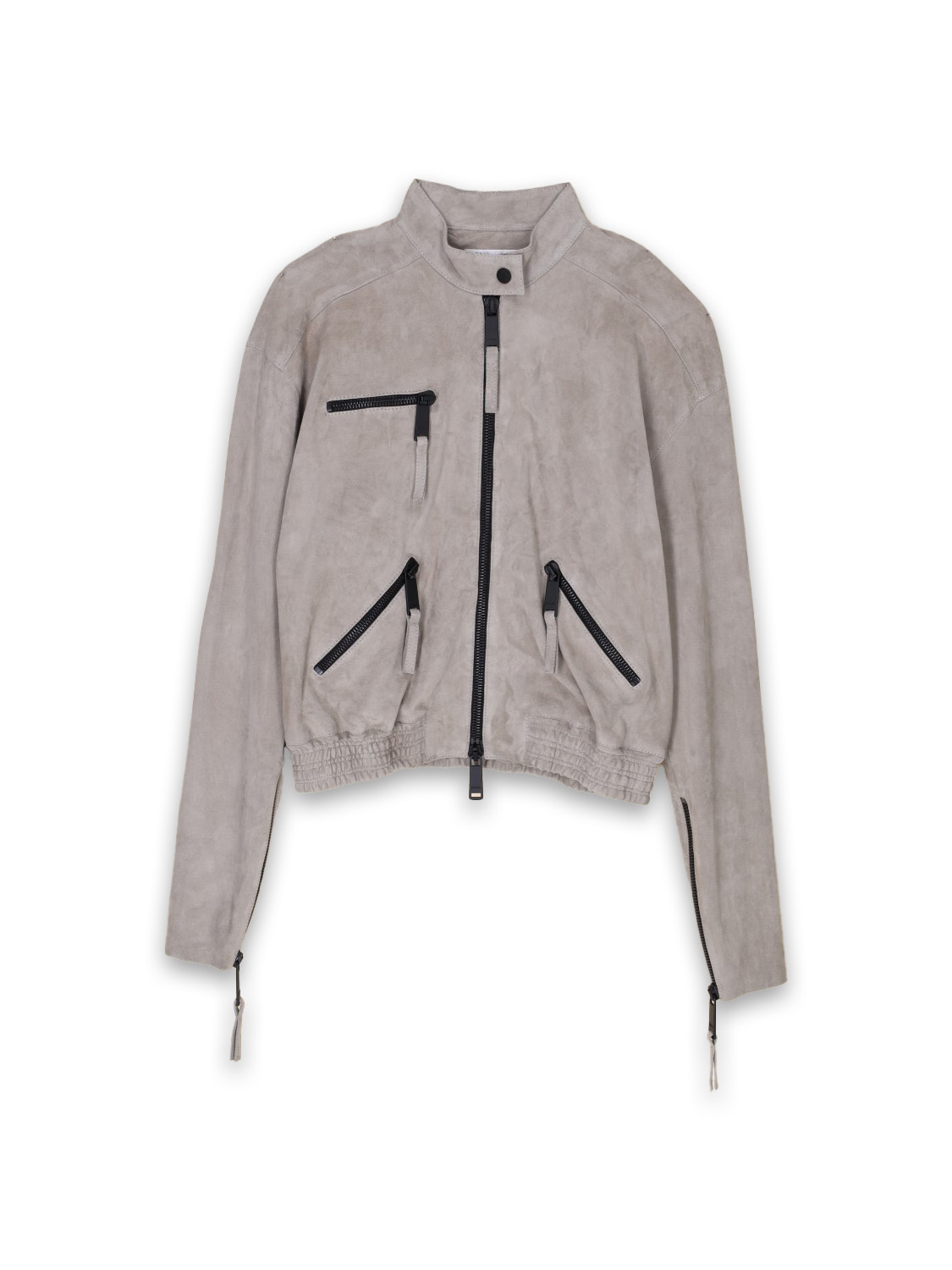 Blof - Stretchy suede jacket with black zip-details 