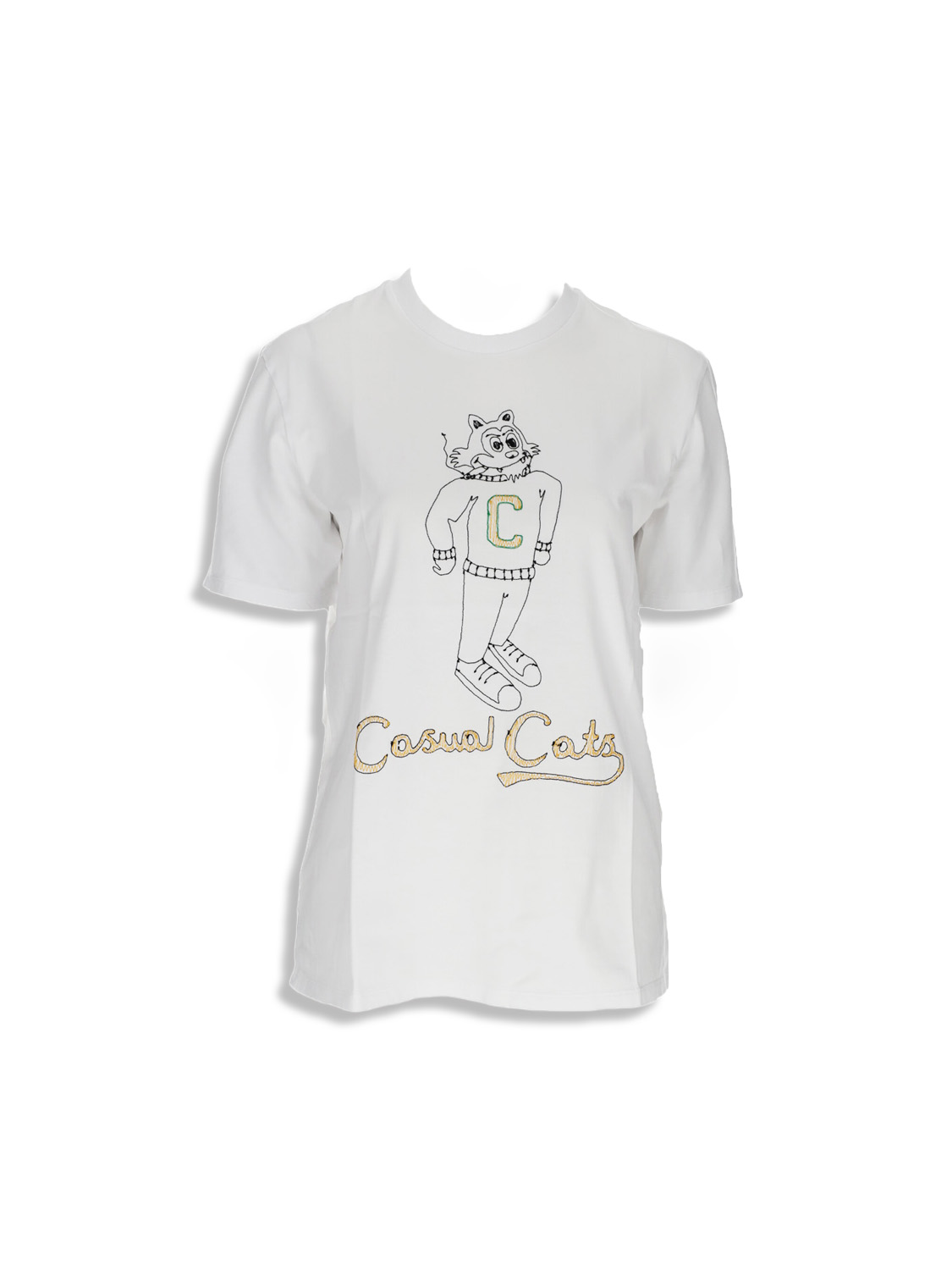 Casual Cats - cotton t-shirt with embroidery