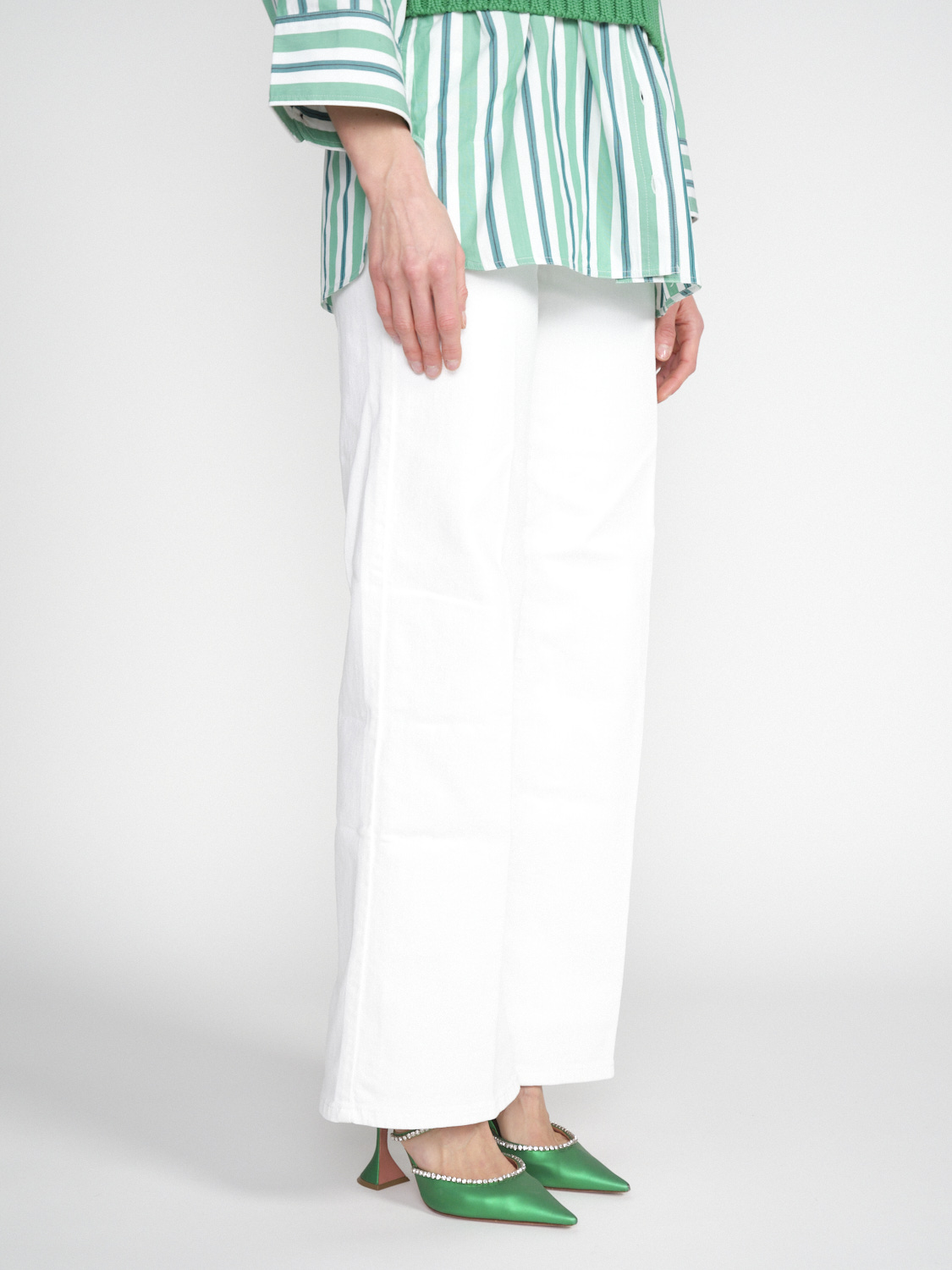 Frame Le Slim Palazzo – straight cotton jeans  white 26