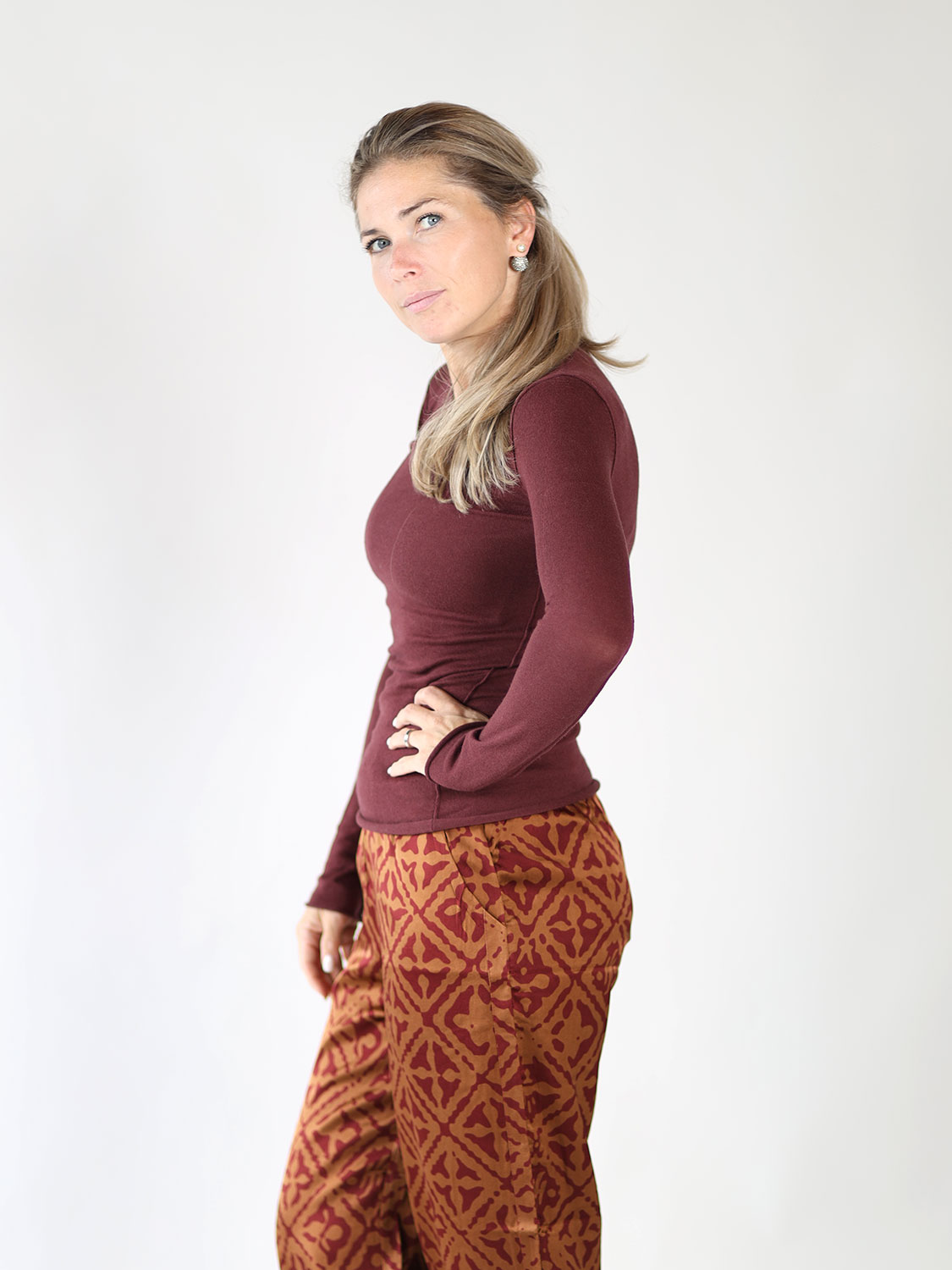 friendly hunting Long-sleeved shirt in cotton-cashmere blend rost XS