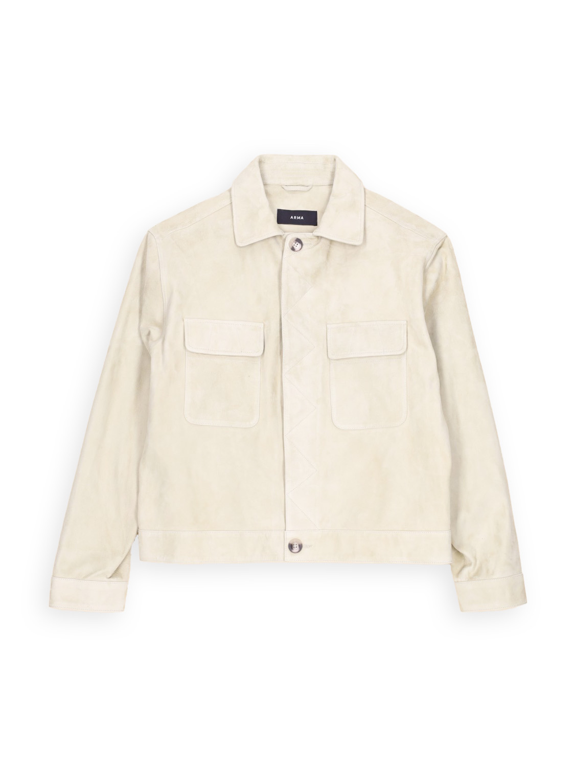 Arma Tusk Goat Suede – Kurze Velours-Lederjacke hellgrün 54