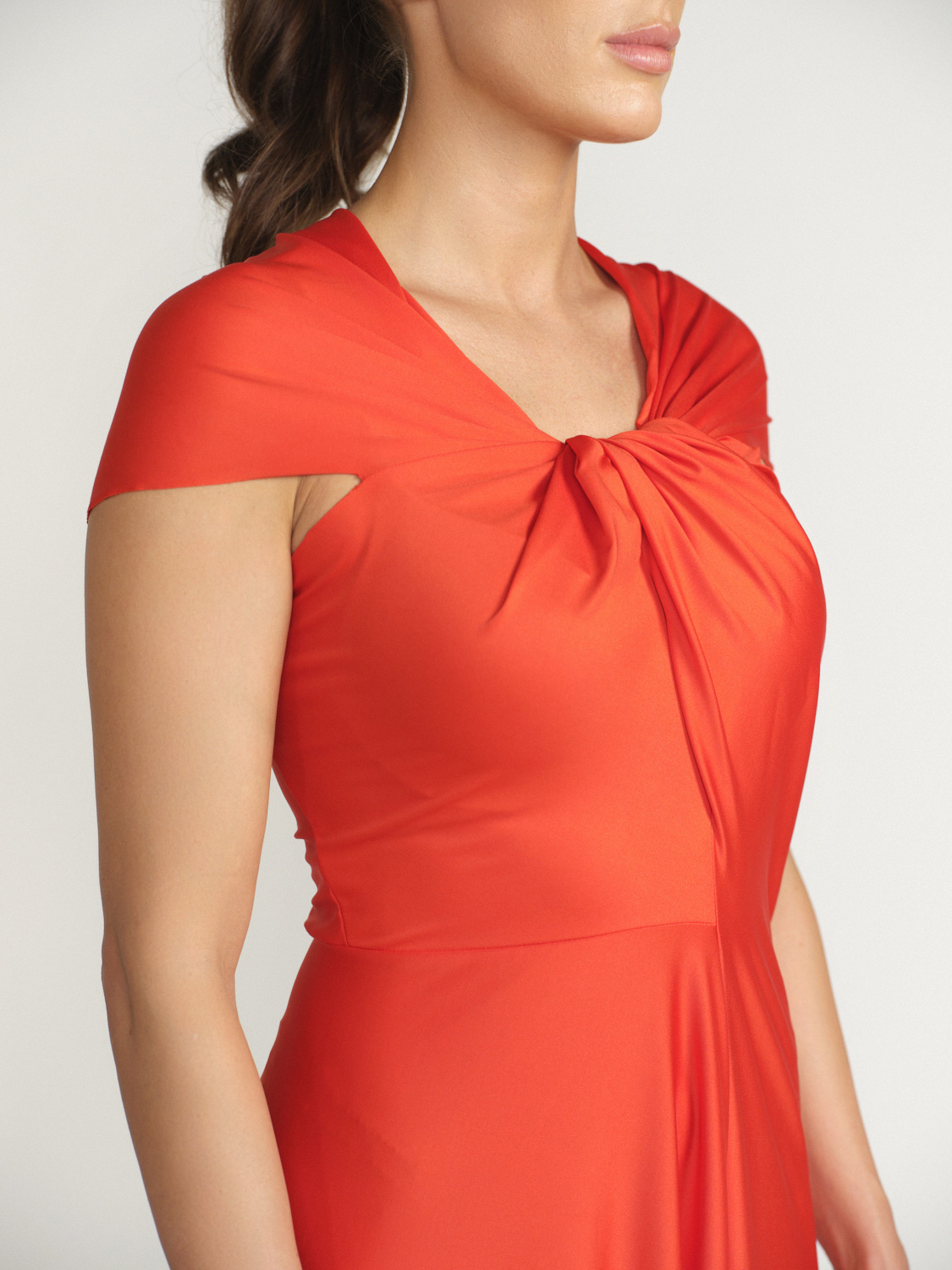 Victoria Beckham Sleeveless midi dress with knotted neckline detail red 36