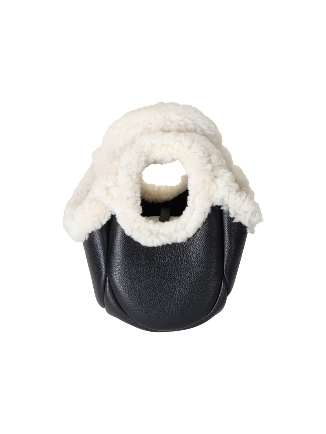 Shearling mini bucket bag deals