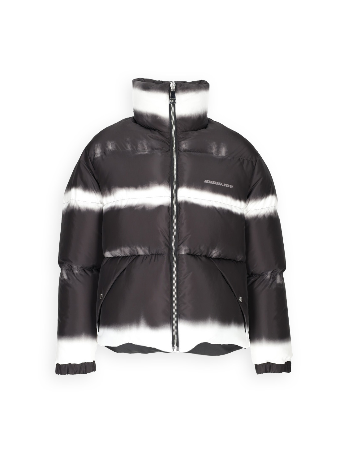 Puff Oversize Bomber - Matte oversized down jacket with stripe design 