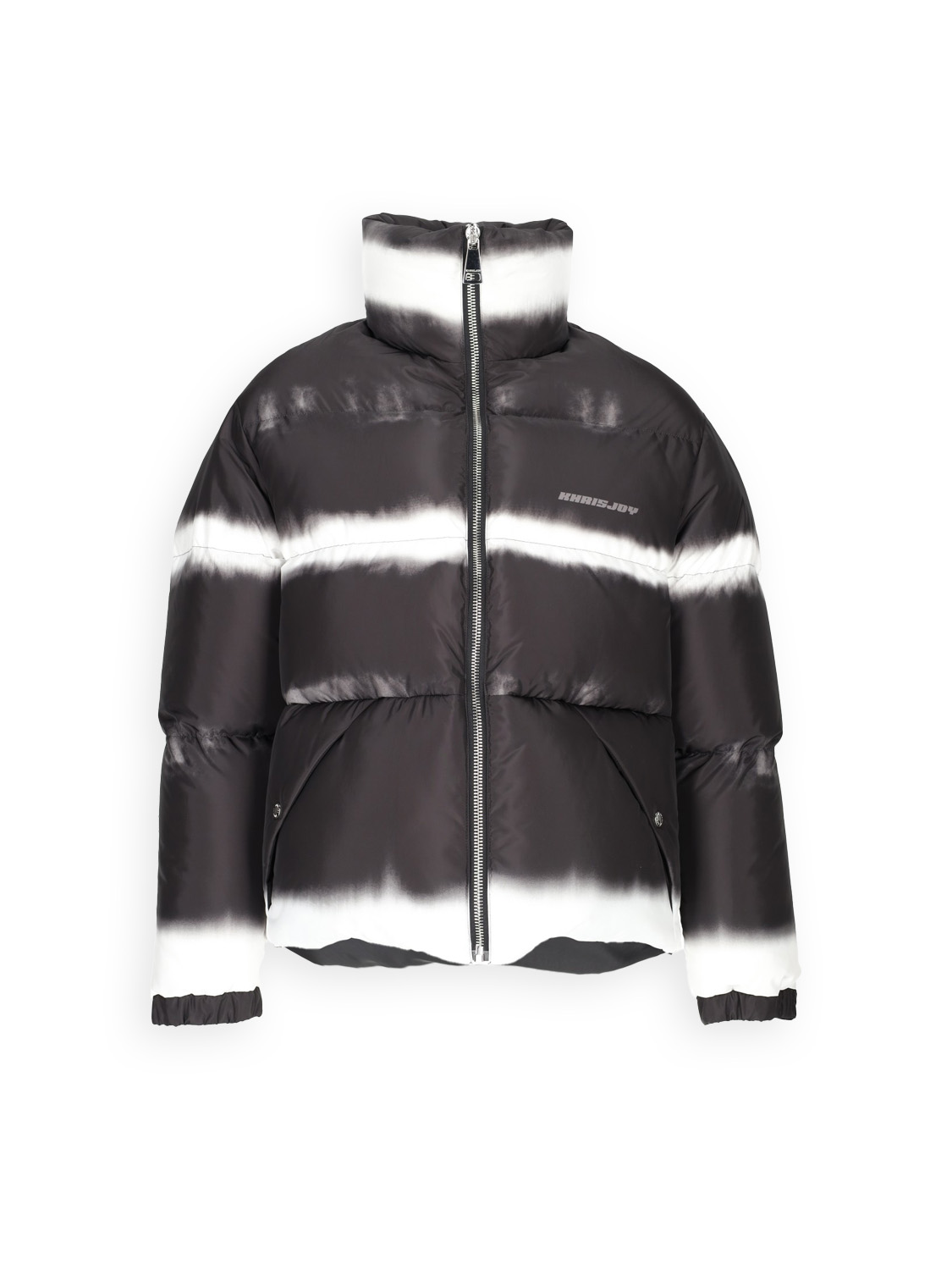 Khrisjoy Puff Oversize Bomber – Matte Oversize Daunenjacke mit Batikstreifen  Farbe: schwarz Größe: S/M schwarz S/M