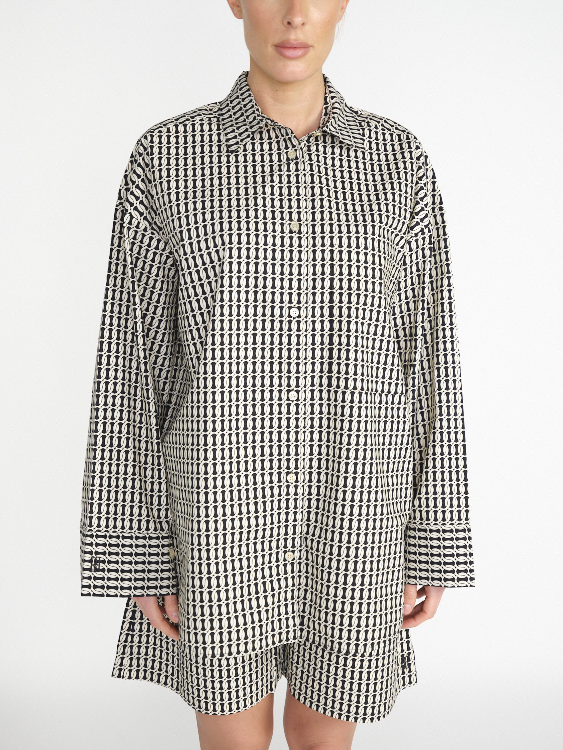 Derris oversized blouse with monogram print 