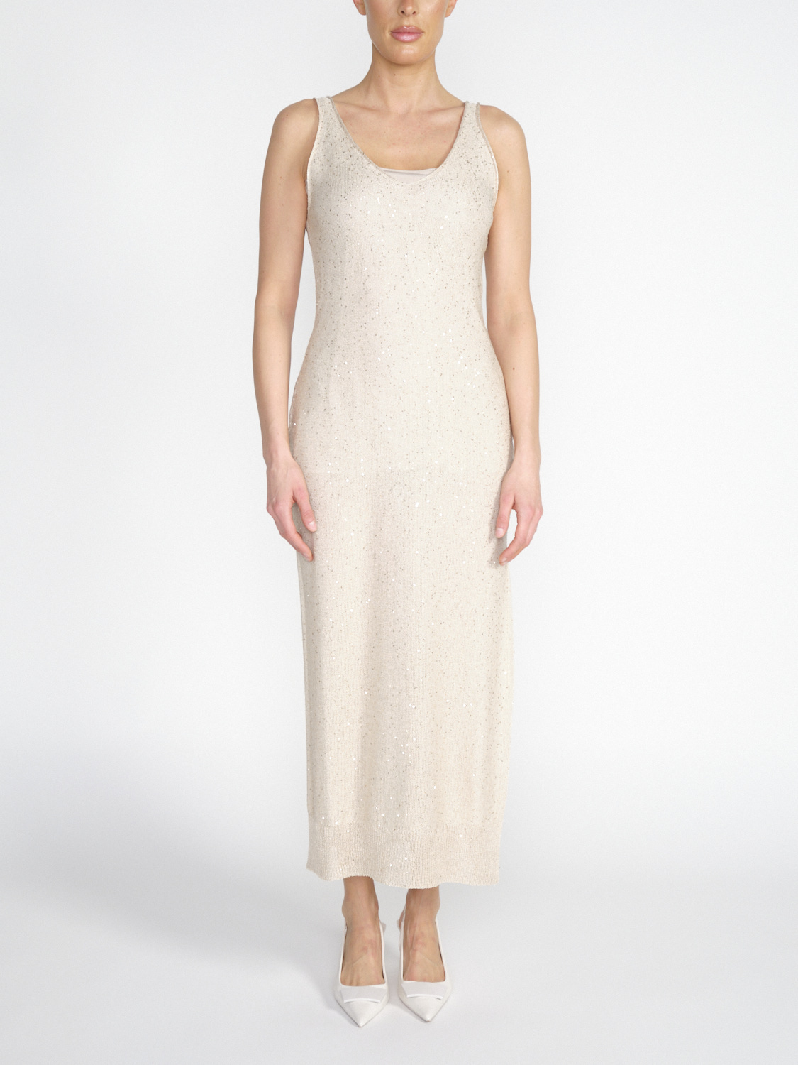 Lorena Antoniazzi Midi dress with sequin details  creme 34