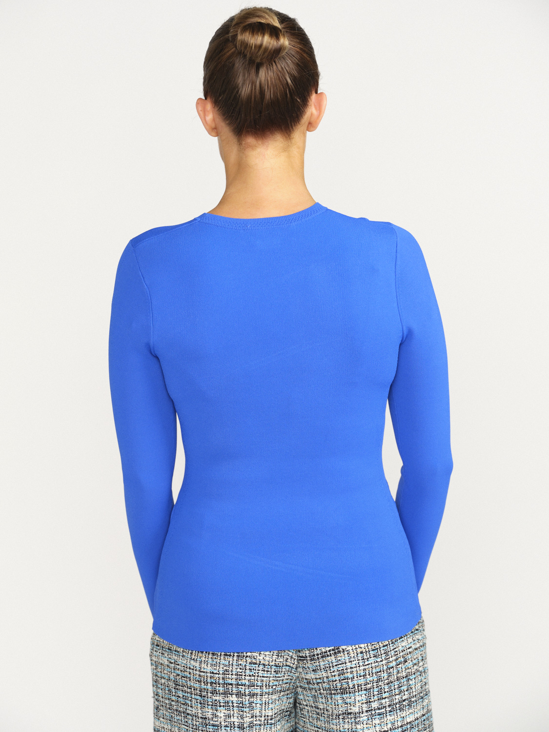 Victoria Beckham Cut Out Shirt - Figure-hugging long-sleeved shirt with cut-outs blue 36