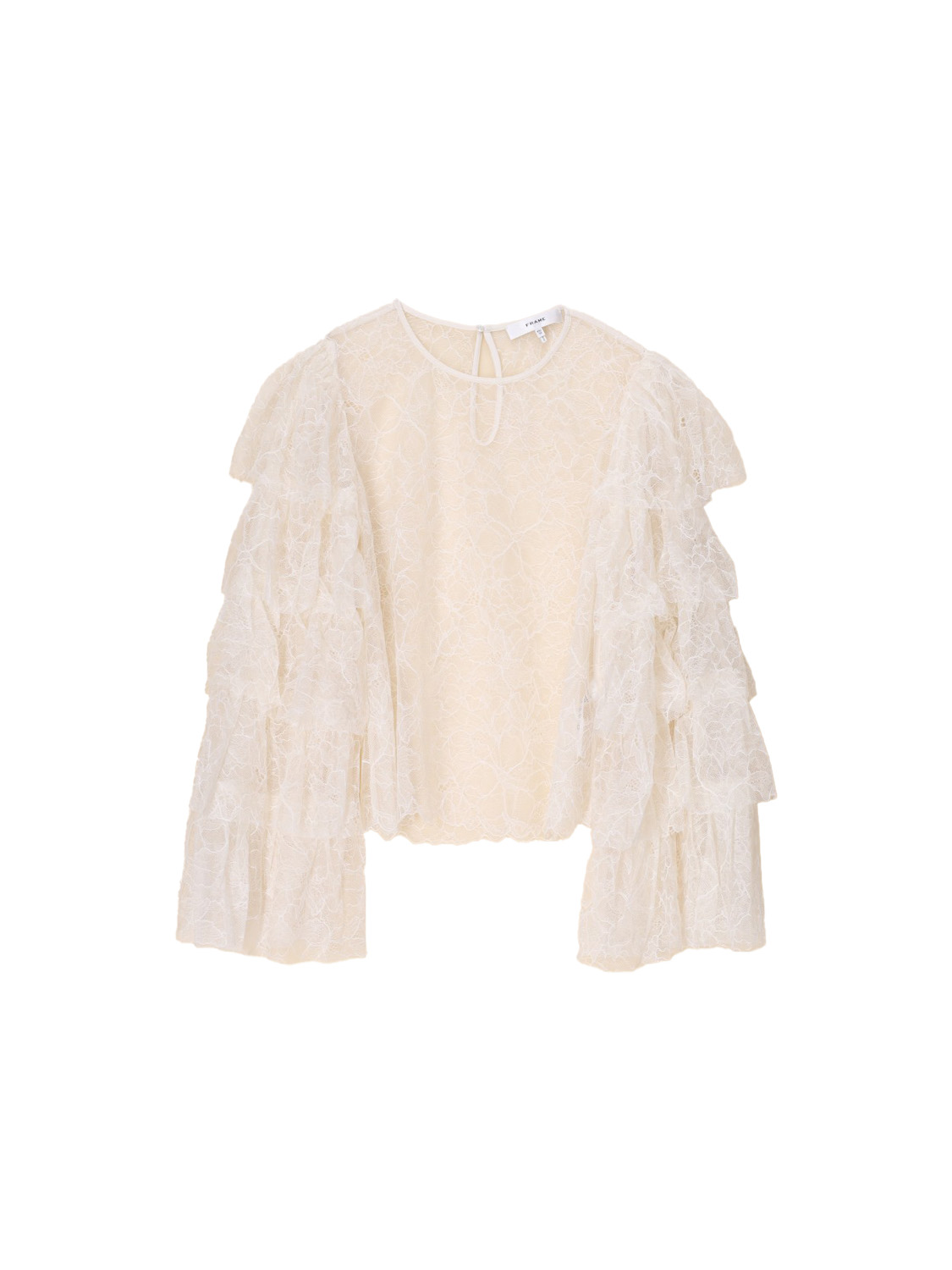 Frame Layered - Spitzen-Bluse mit Layer-Details   creme XS