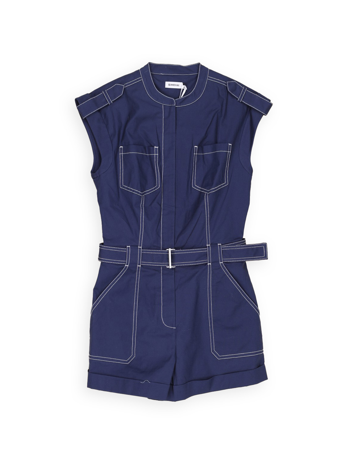 Simkhai Tinka – jumpsuit with white sewing detail  blue 34