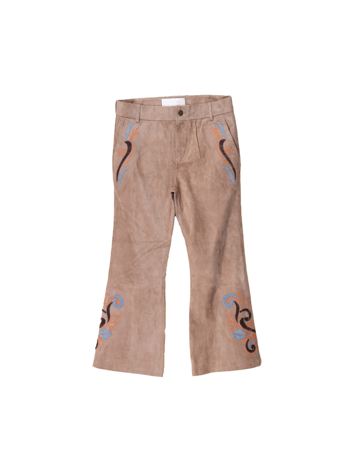 Leather trousers with embroidery 