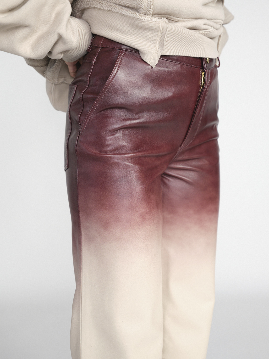 Arma Galizia – leather trousers with degradé effect  brown 36