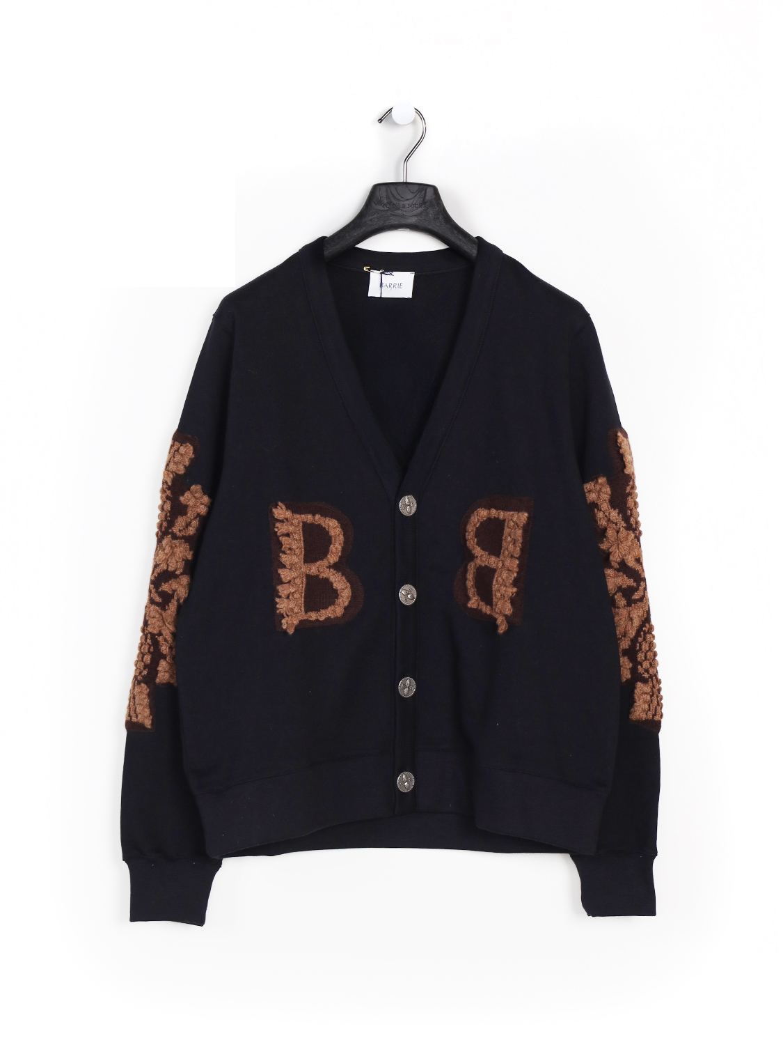 Baumwoll-Cardigan mit Kaschmir-Applikation 