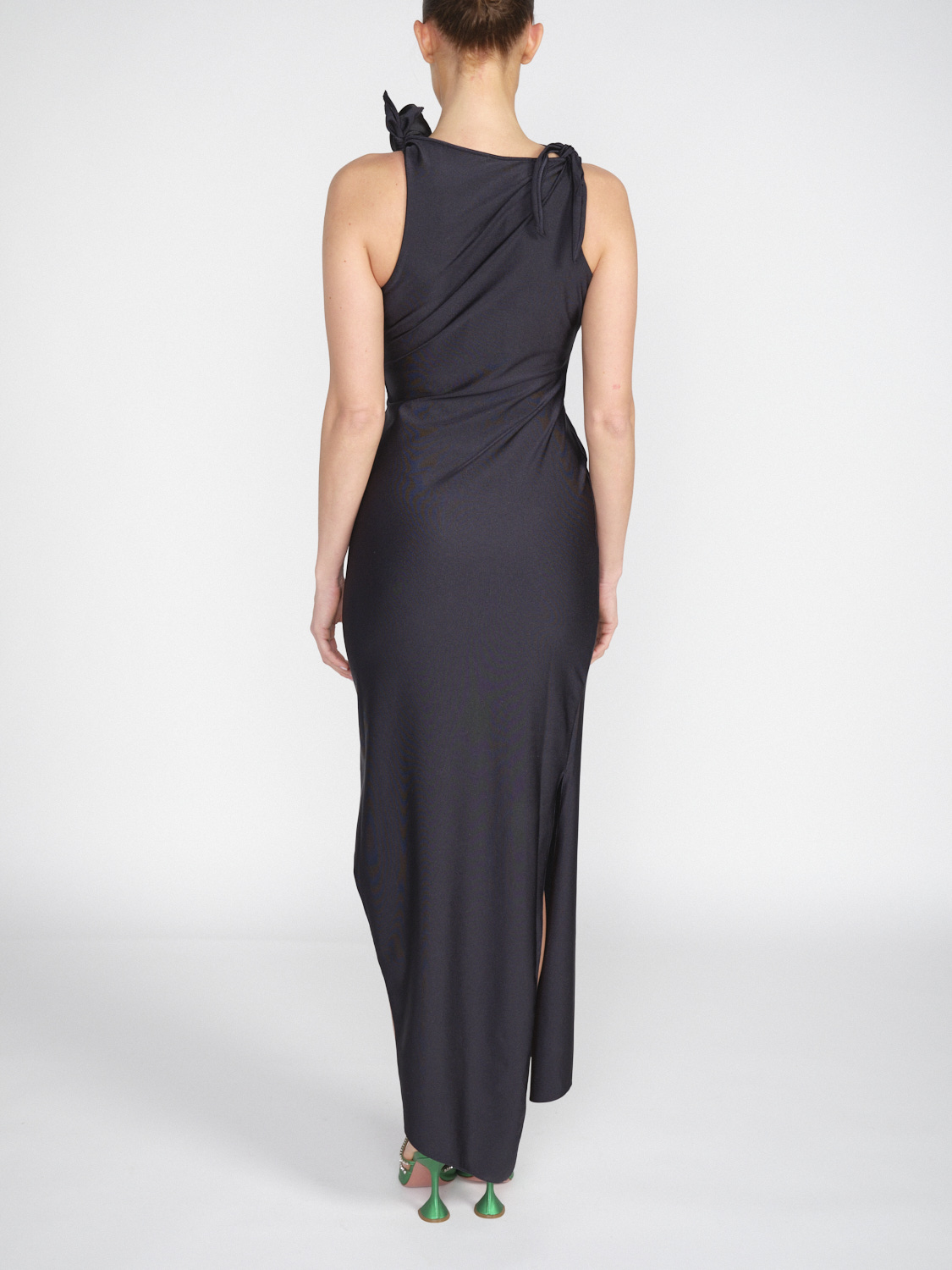 Coperni Stretchy jersey maxi dress with cut-out and rose pattern  black S