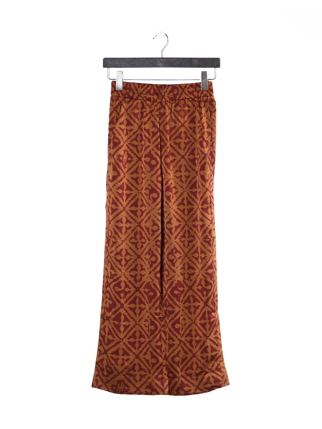 friendly hunting Wide silk pants brown XS