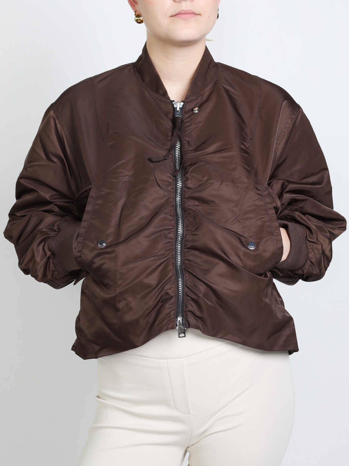 Shoreditch Ski Club Skylar Bomber – Oversized Jacke   grau S