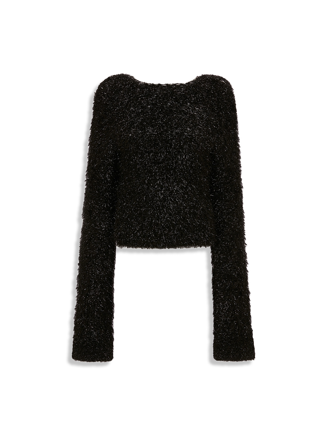 Victoria Beckham Sweater with open back and glitter thread details  black XXS