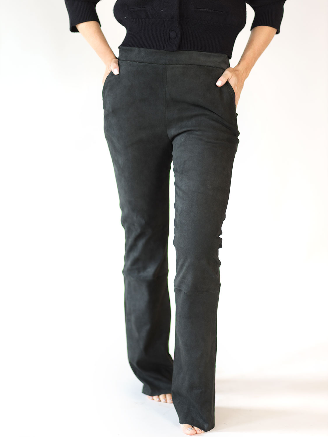 Utzon Hose aus Lammleder  36 petrol