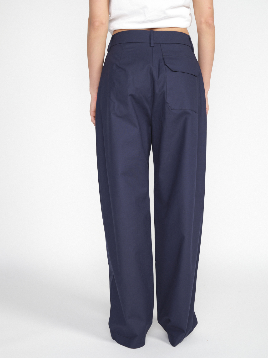 Rossi Robin – straight-leg trousers made of cotton satin  marine XS