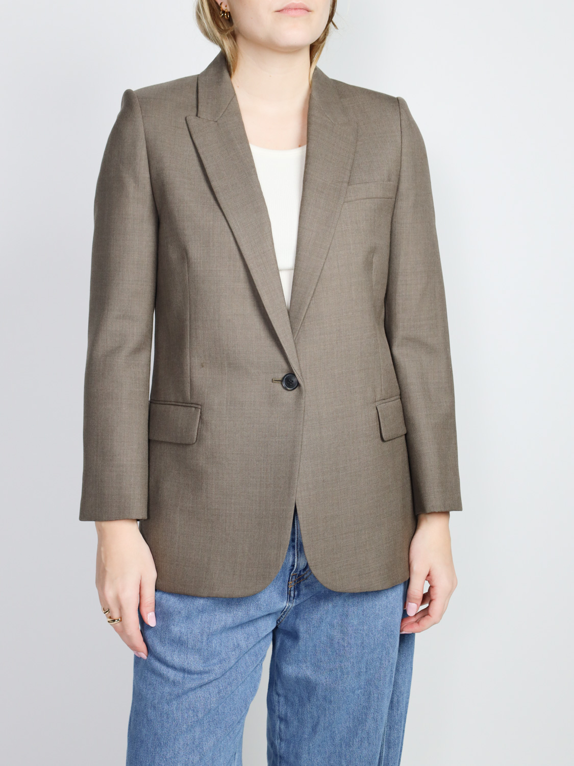 Nili Lotan Diane – Blazer aus Schurwolle   khaki 38