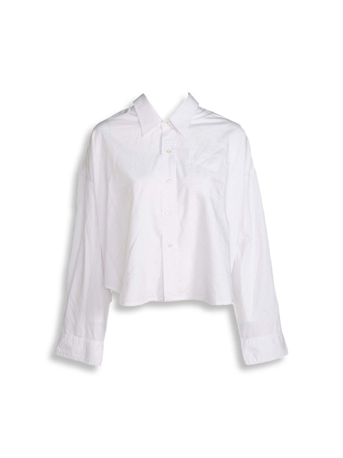 Drop Neck - Cropped blouse with Kent collar