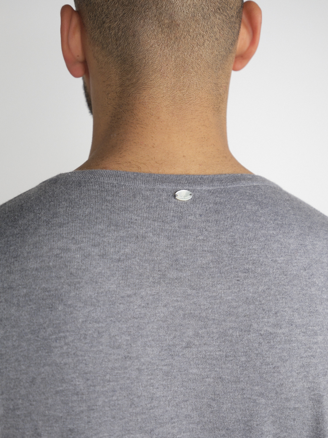Dondup Loose, rib-knit cotton T-shirt  grey 48