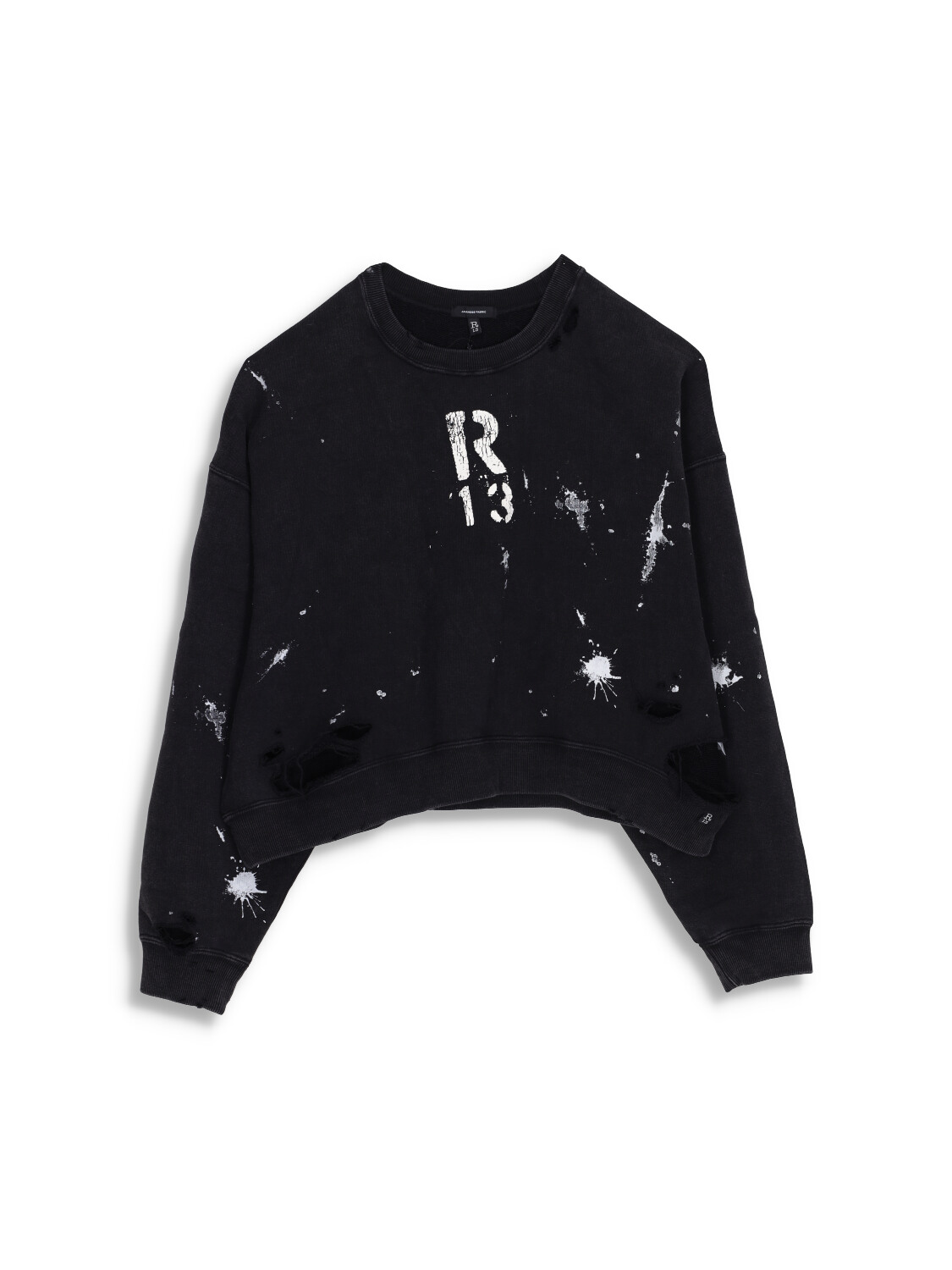 Cropped Crewneck - Cropped sweater with color splashes 