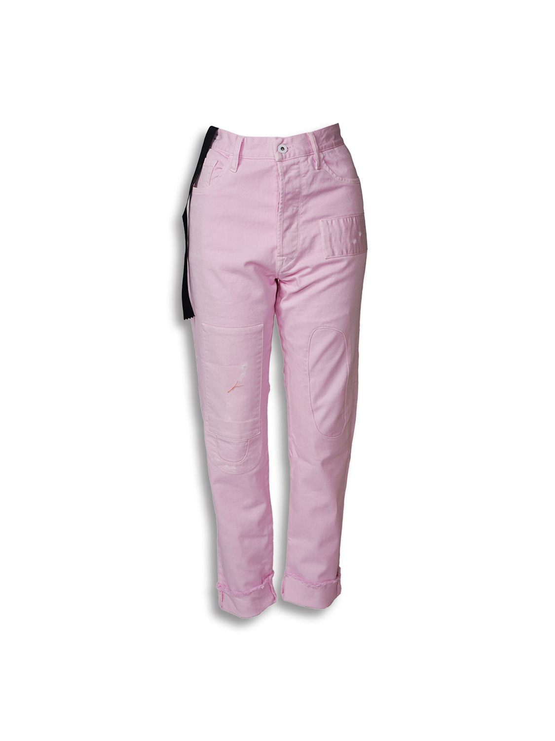 maurizio massimino Jose - Pantalon en jean avec patchs en denim rose 52