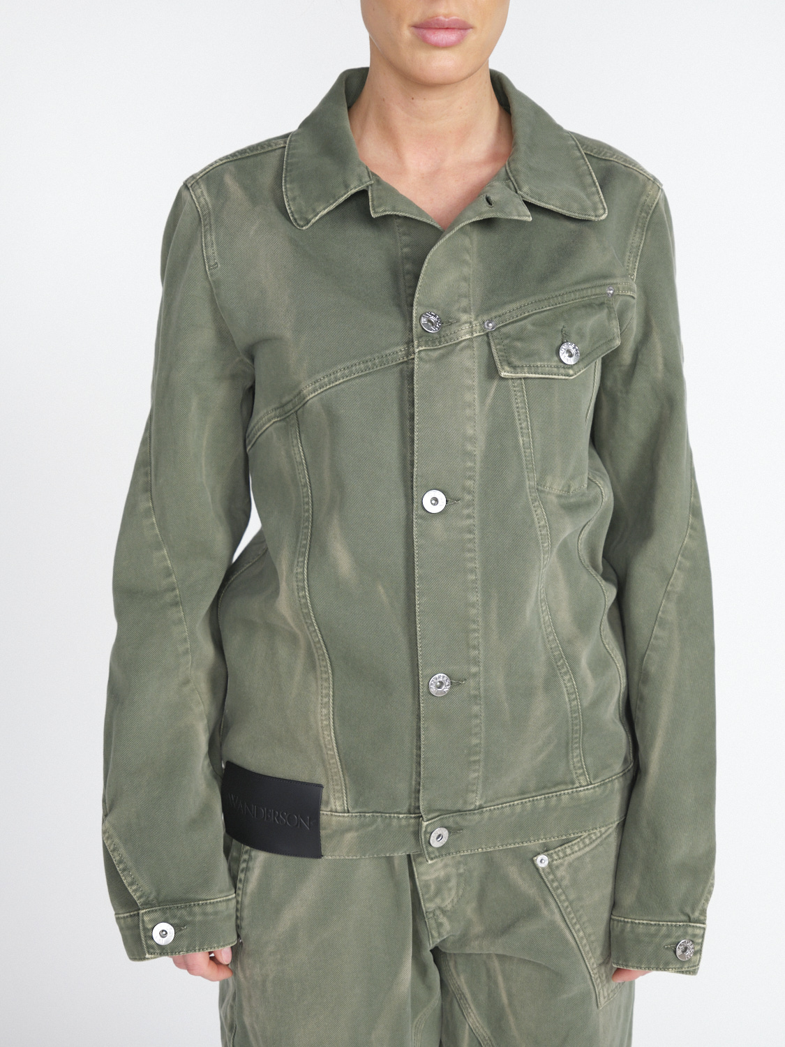 JW Anderson Twisted - Cotton denim jacket  green S