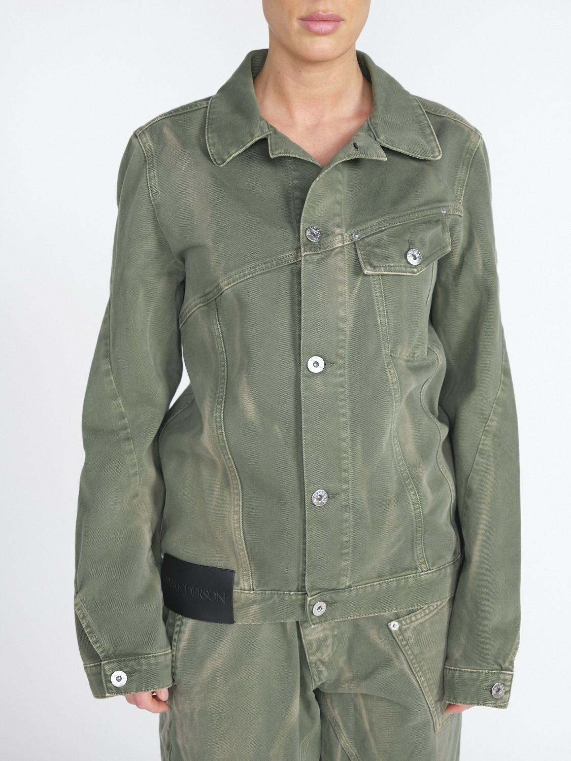 JW Anderson Twisted - Cotton denim jacket  green XS