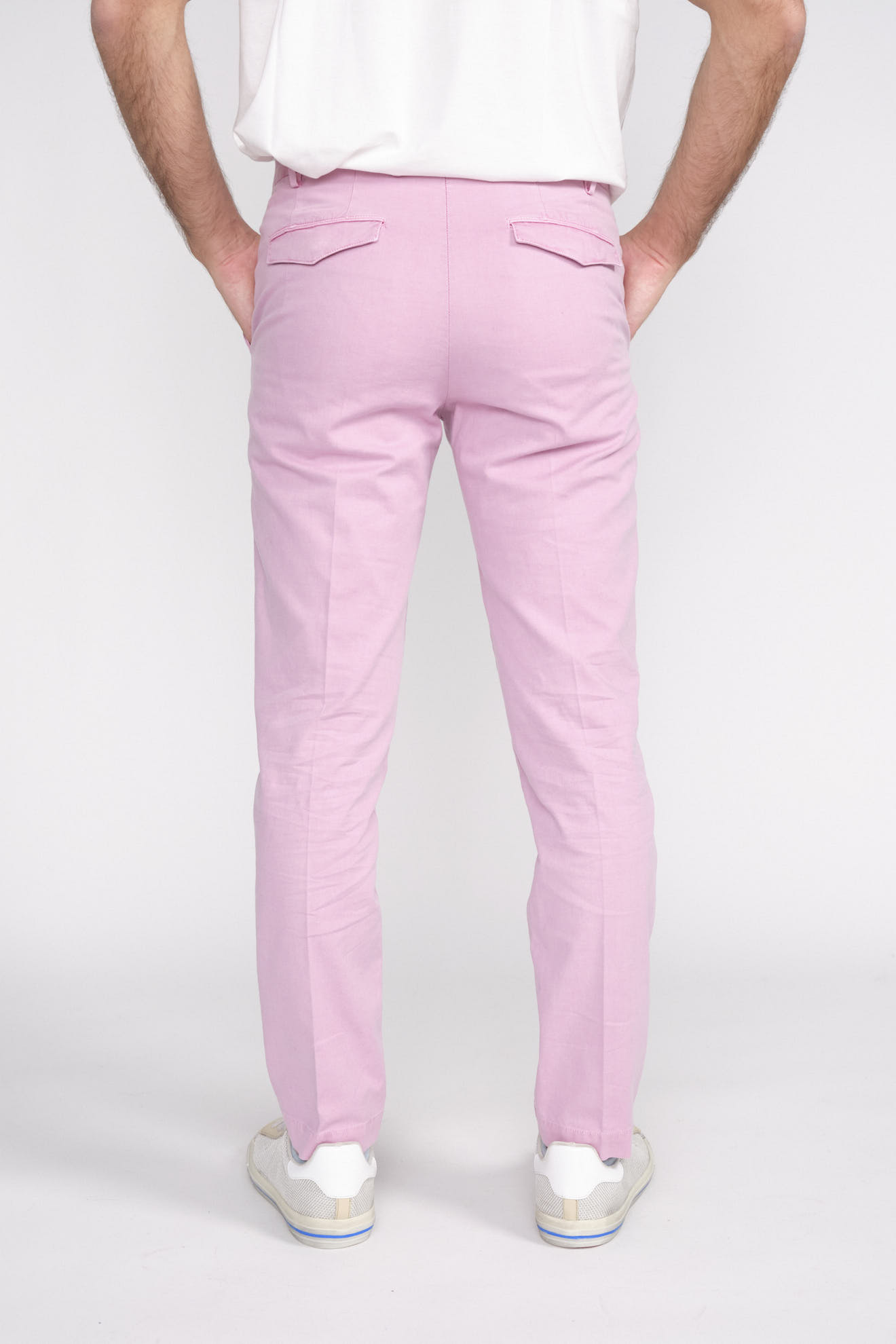 PT Torino Pantaloni stile chino con piega in cotone rosa 48
