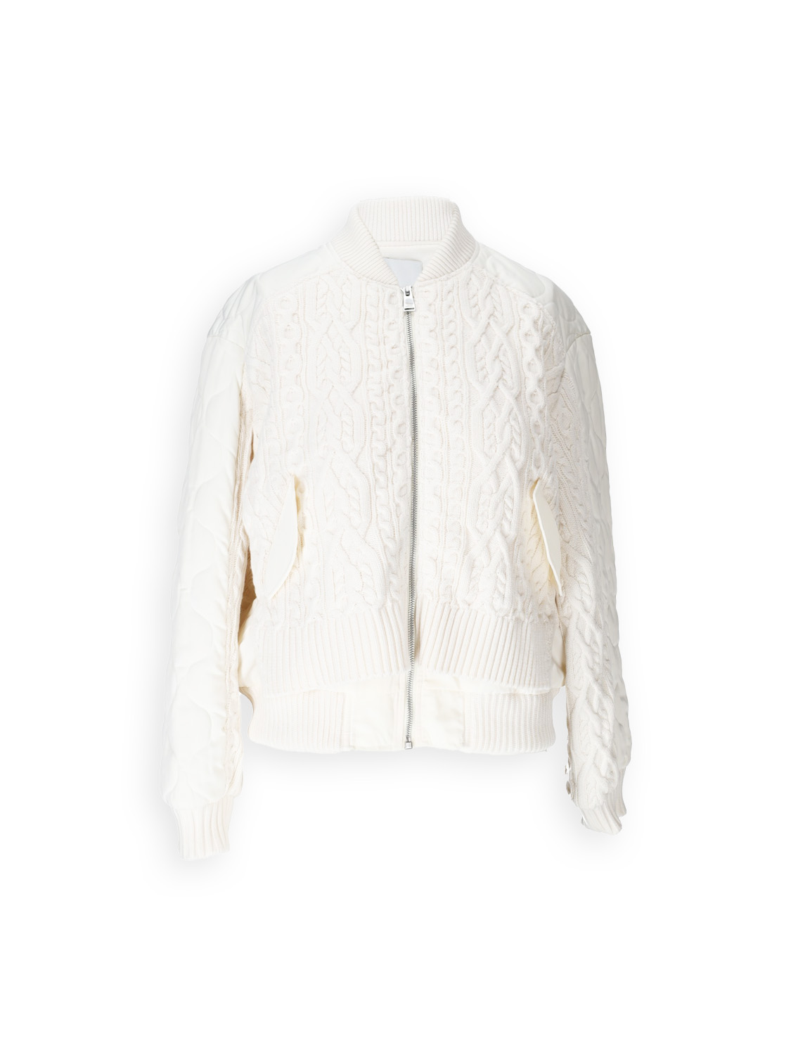 Simkhai Rollins Bomber - Cotton bomber jacket with knitted trim  creme S