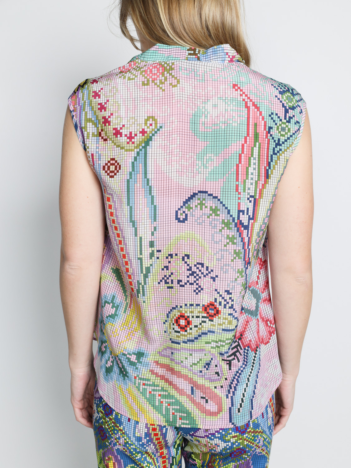 Maison Common Blouse with box pattern  rose 42