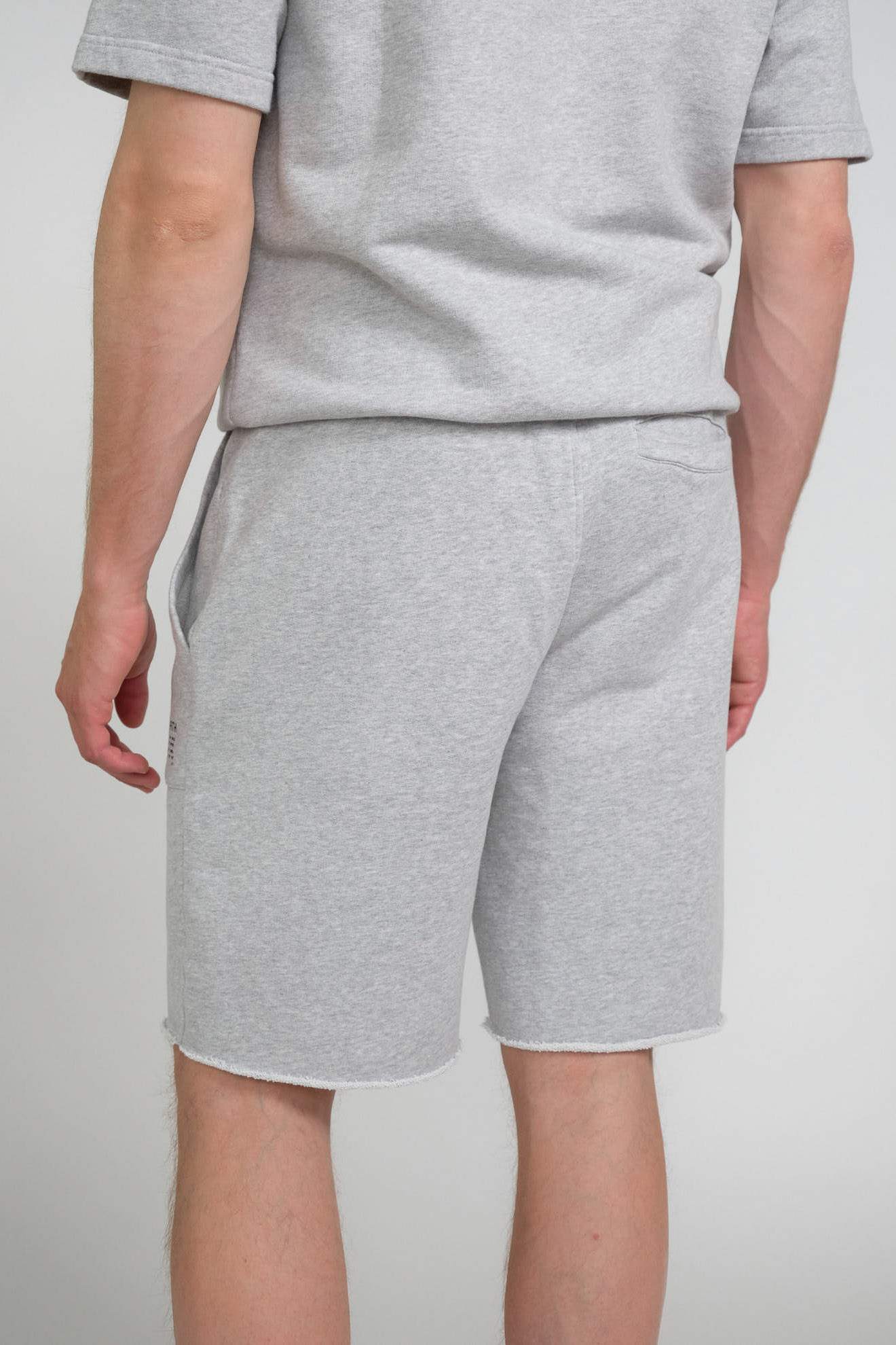 st.barth shorts grey branded cotton model back
