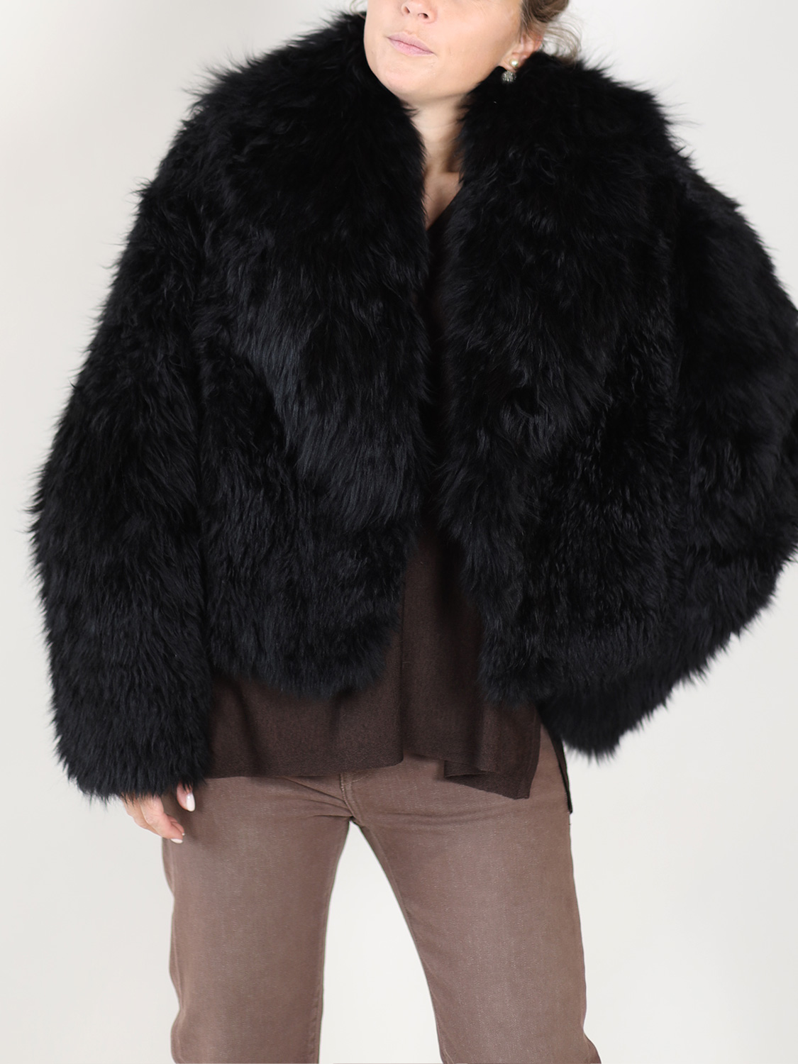 Blancha Cashmere Goat – Short coat made from goat cashmere black 34