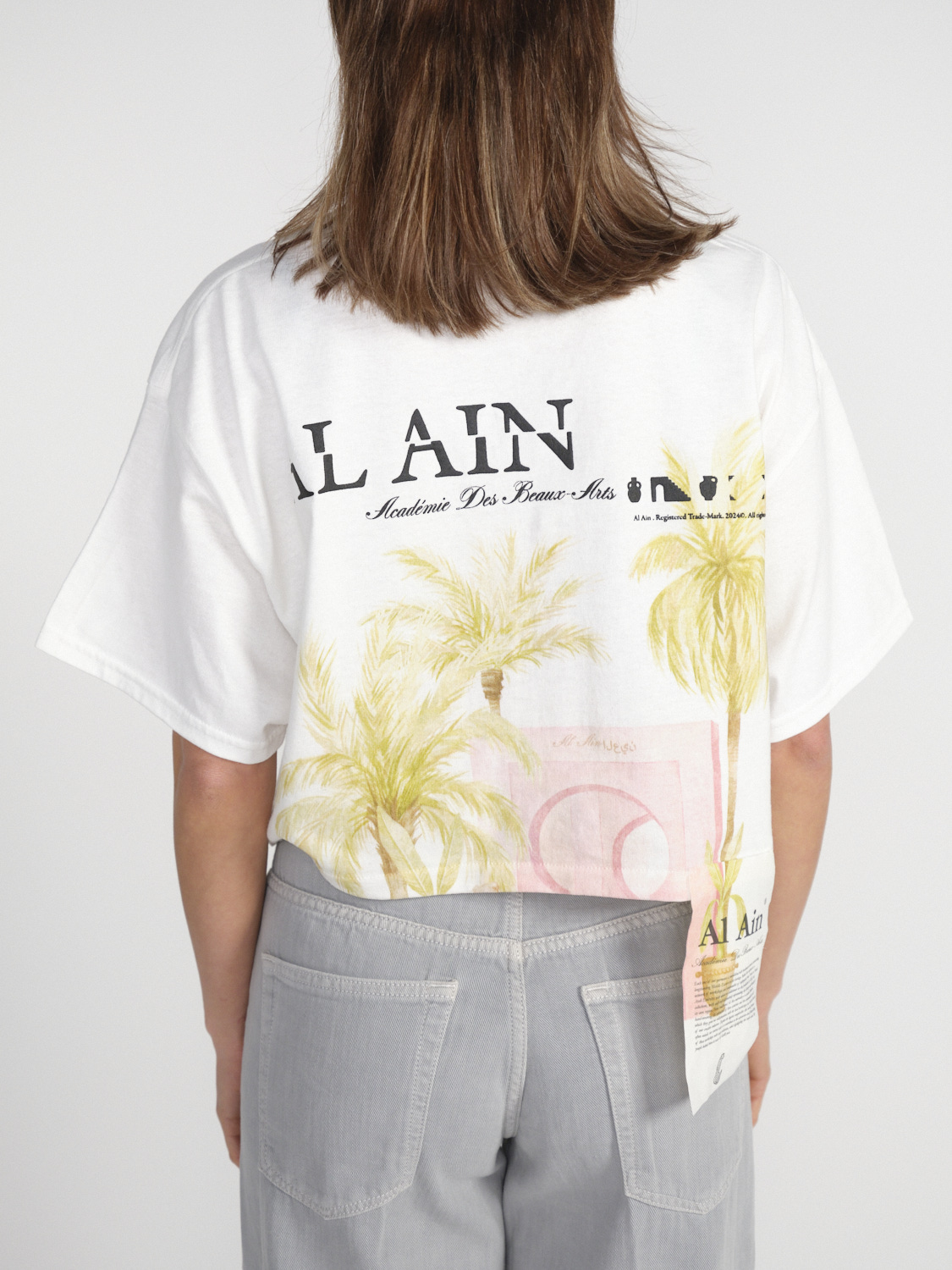 Al Ain Cropped T-Shirt with pattern  white S/M