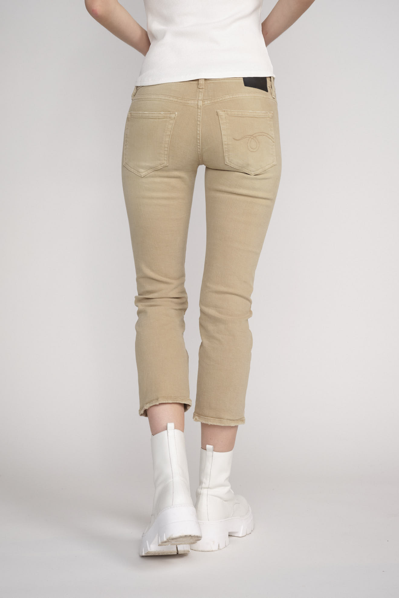 R13 Boy Straight - cotton jeans in used look beige 28 R13 Boy Straight - cotton jeans in used look beige 28
