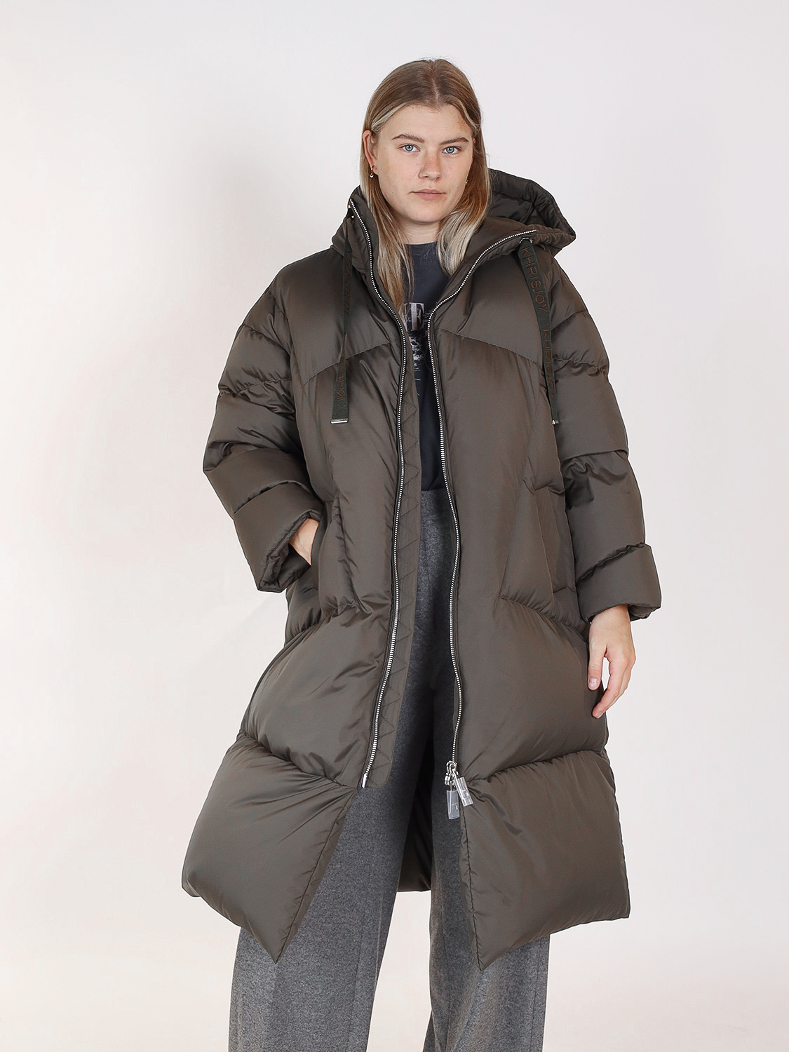 Khrisjoy Long Iconic - Knöchellanger Mantel  khaki 34