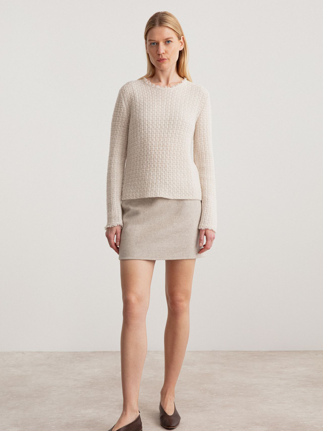 Iris von Arnim Dover – mini skirt made of cashmere and virgin wool mix  beige 34