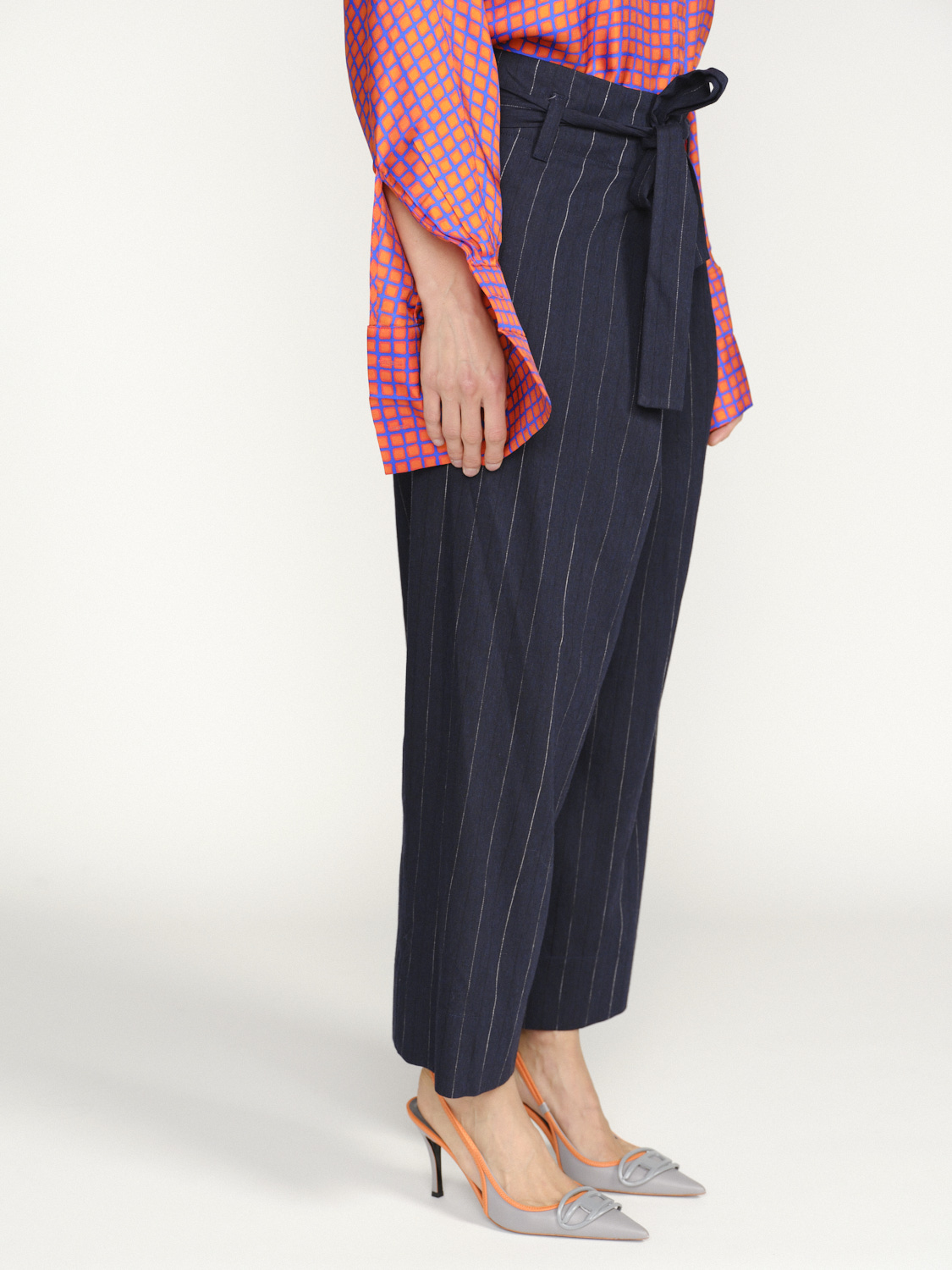 Odeeh Pinstripe pants with virgin wool content grey 36