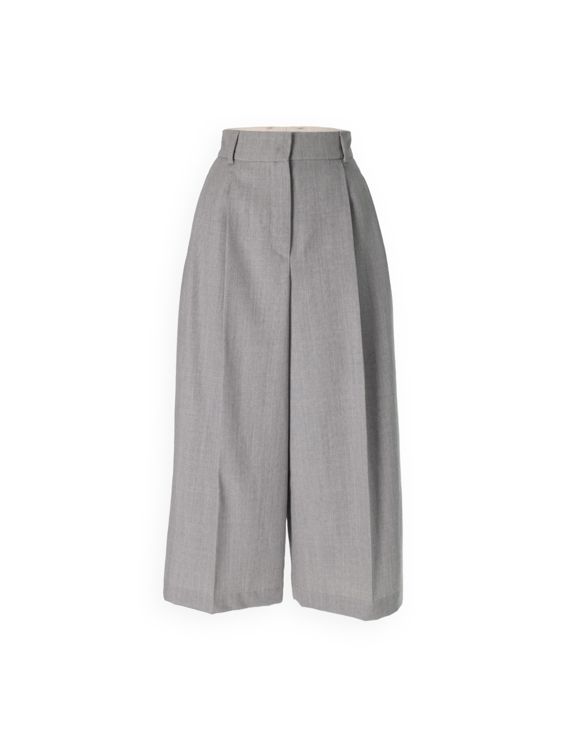 Pleated virgin wool culotte 