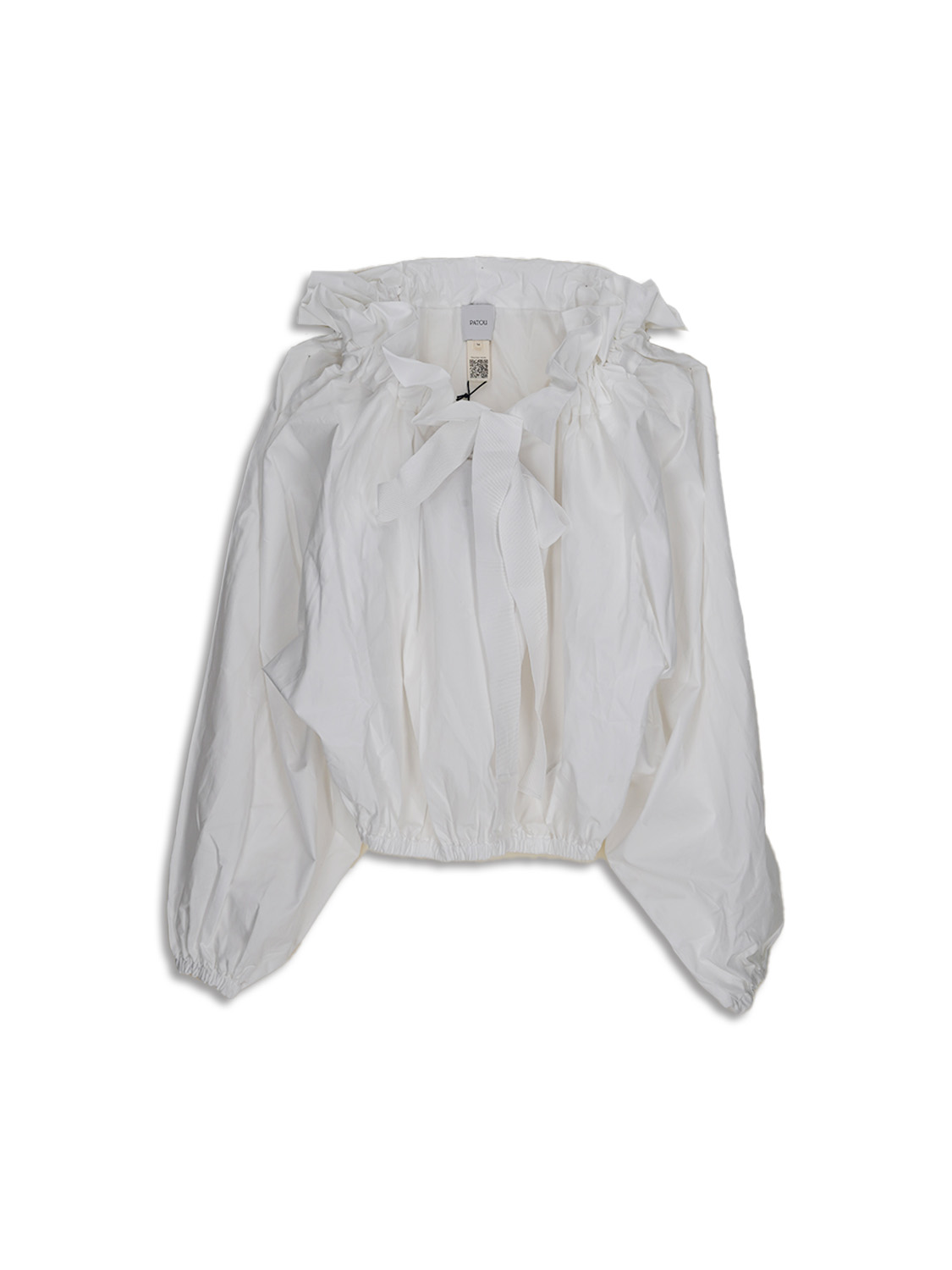 Patou Gros Grain - Blusa oversize con cuello de volante blanco S/M