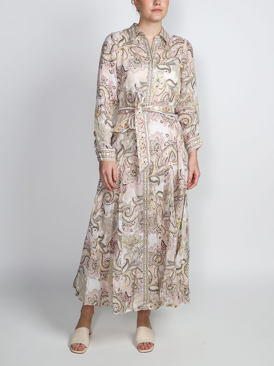 Hale Bob Clementine linen maxi dress  creme M