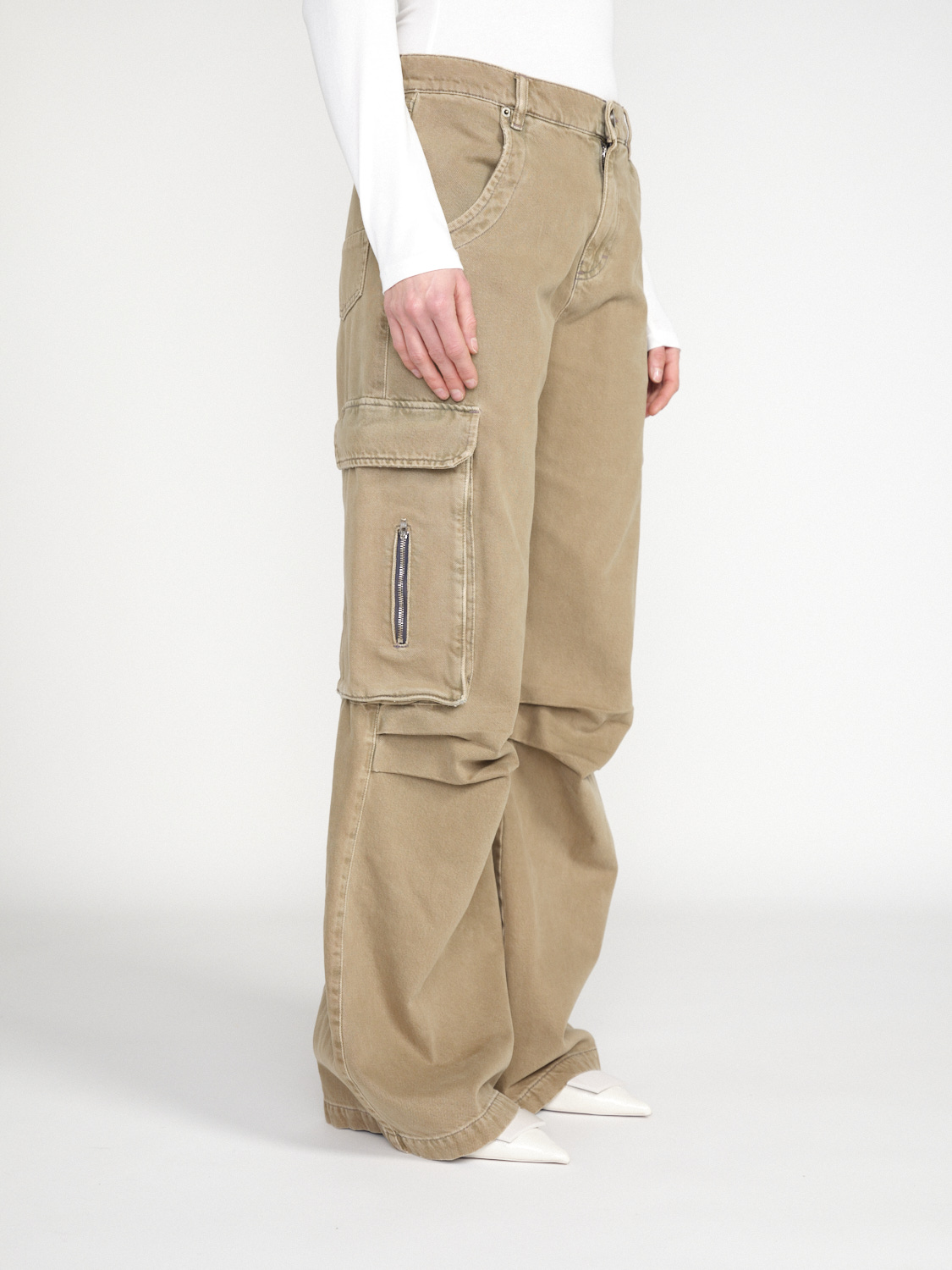 Semicouture Oversized Cargo-Denim aus Baumwolle 	  beige 27